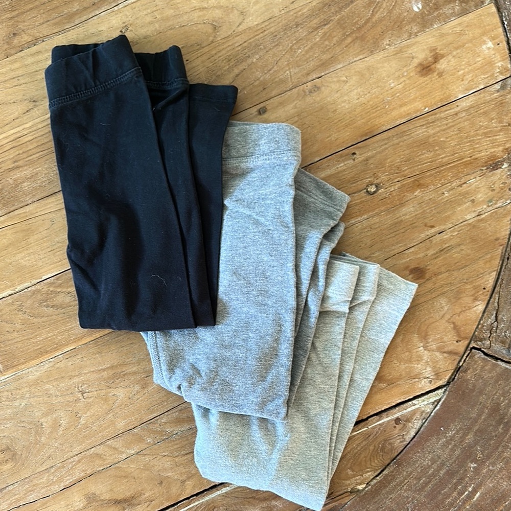 Primary Black and Gray Leggings Soft Casual Bottoms